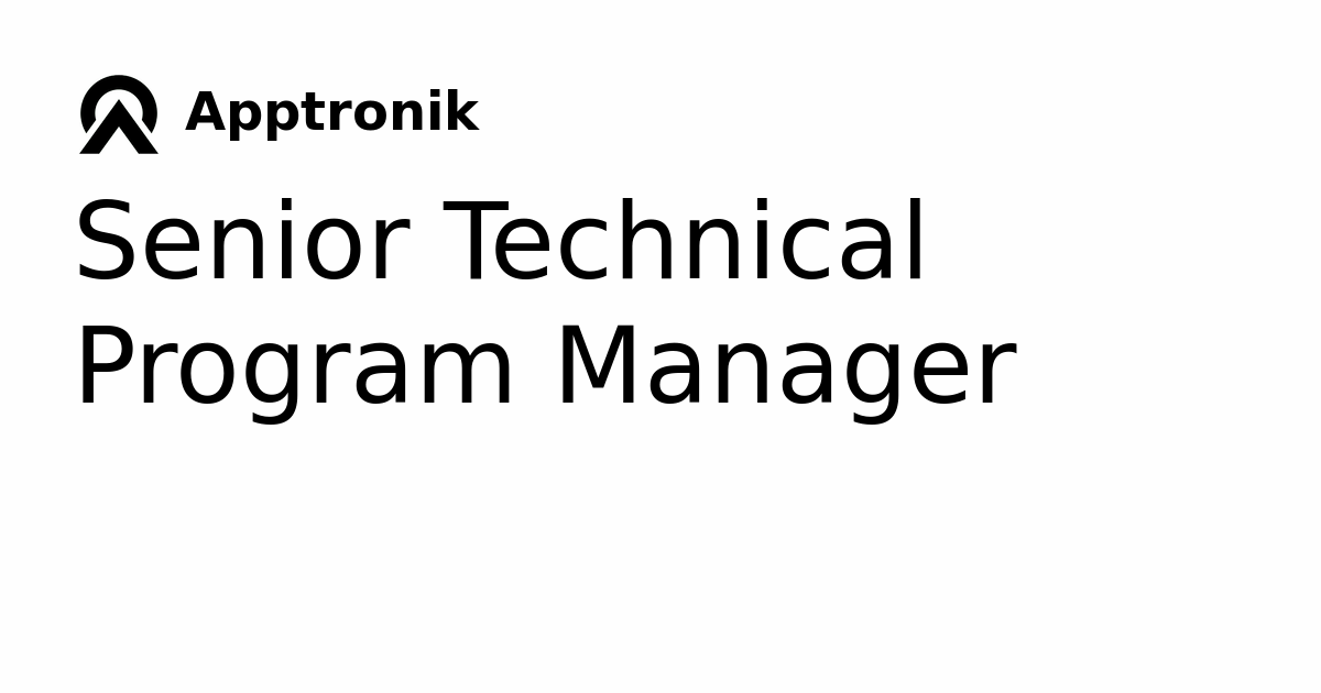 Senior Technical Program Manager at Apptronik | Physical AI Jobs